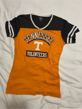 Knights Apparel Orange and Black V-Neck Team Tee